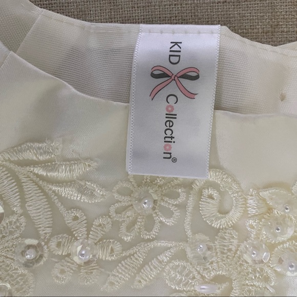 Kid Collection Ivory Flower Girl Dress SZ 4 - Picture 5 of 11